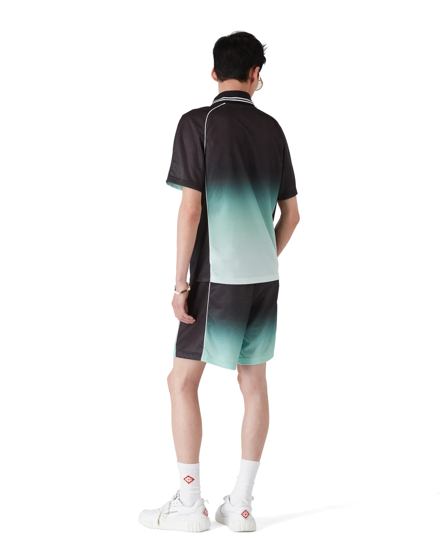 Maillot de football à manches courtes en jacquard monogramme dégradé