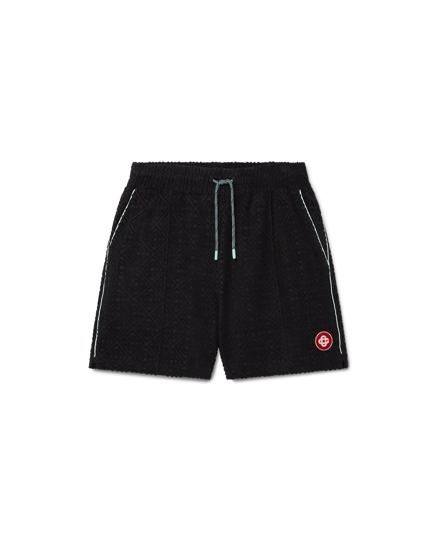 Short en tissu éponge jacquard monogrammé
