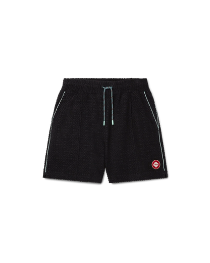Short en tissu éponge jacquard monogrammé