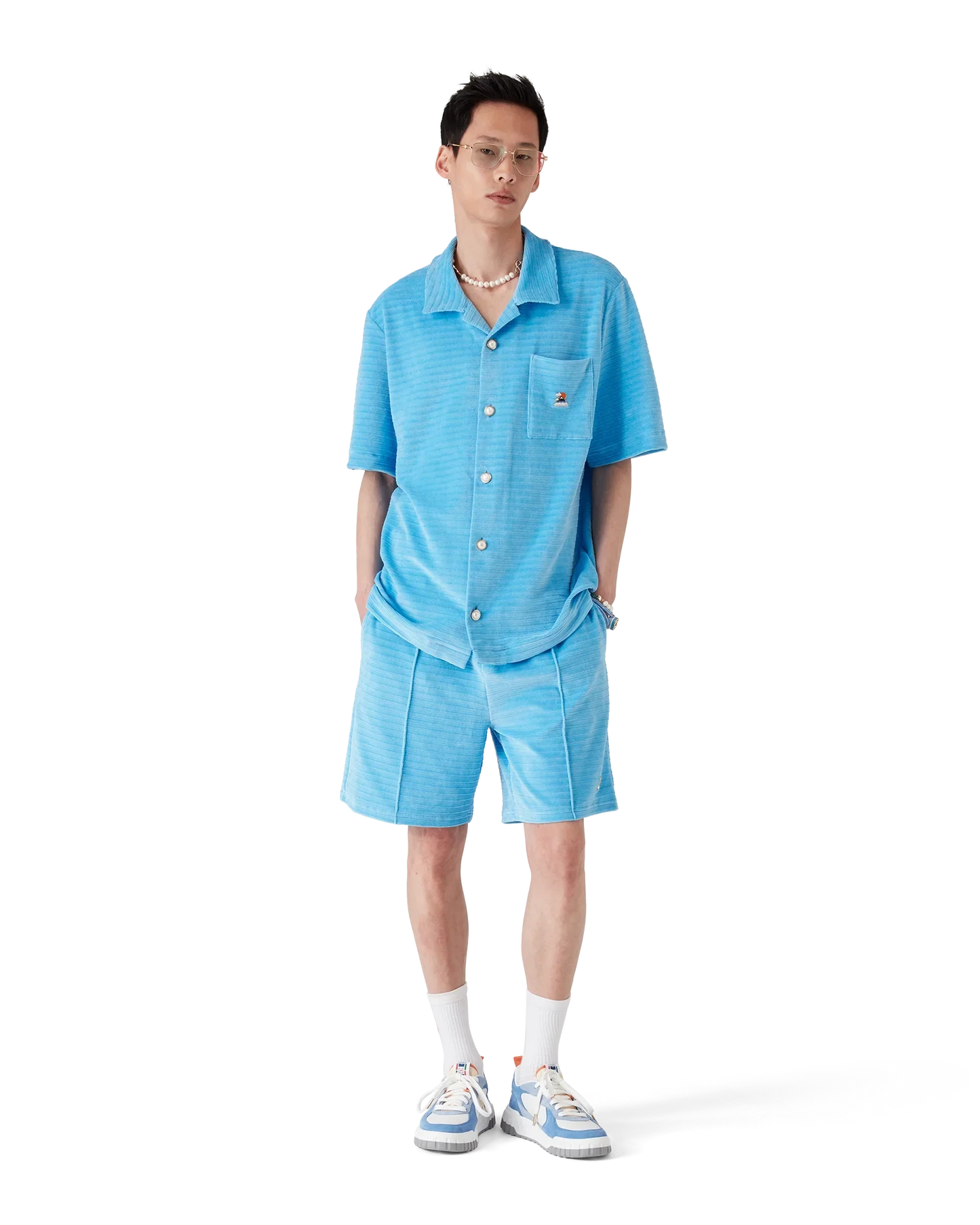 Short en velours rayé