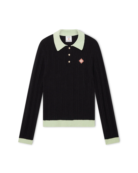 Boucle Long Sleeve Polo Shirt
