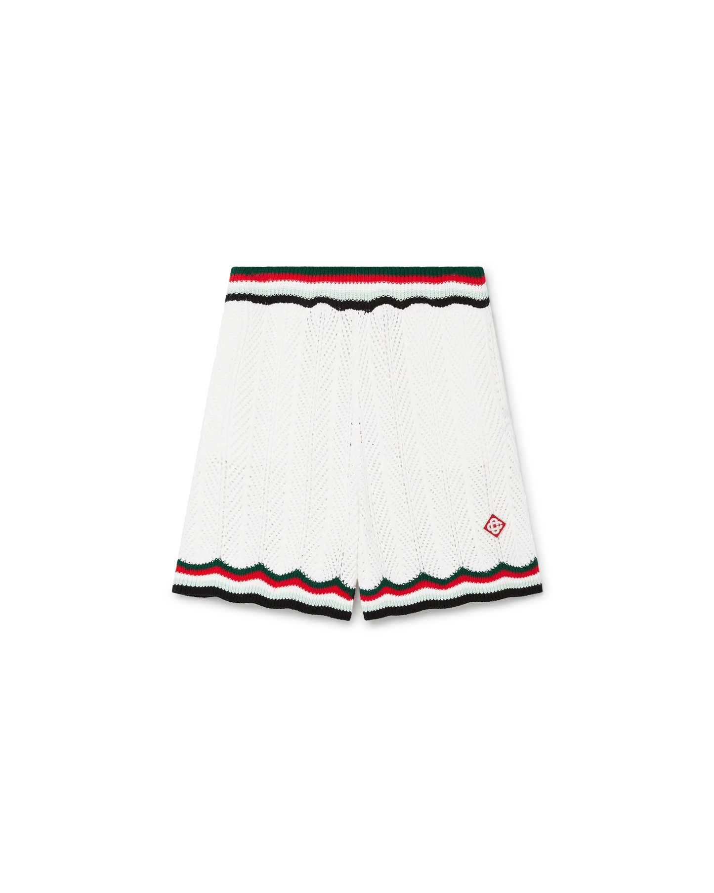 Shorts en crochet de coton à chevrons