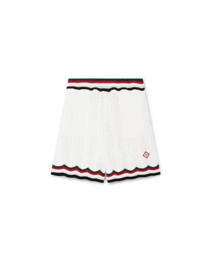 Shorts en crochet de coton à chevrons