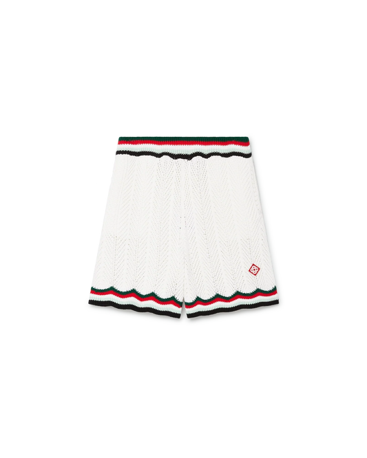 Cotton Chevron Crochet Shorts