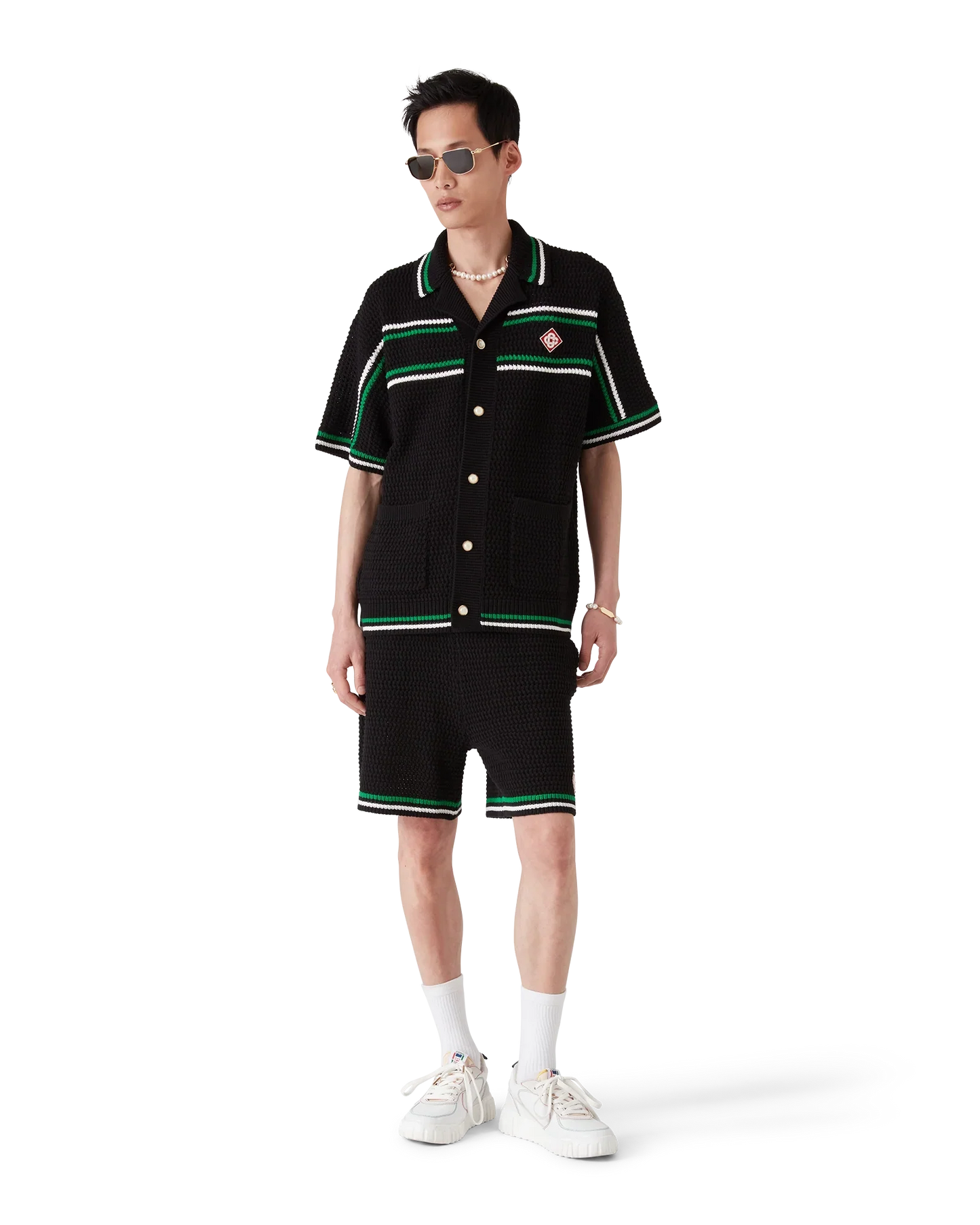 Chemise de tennis en crochet à manches courtes