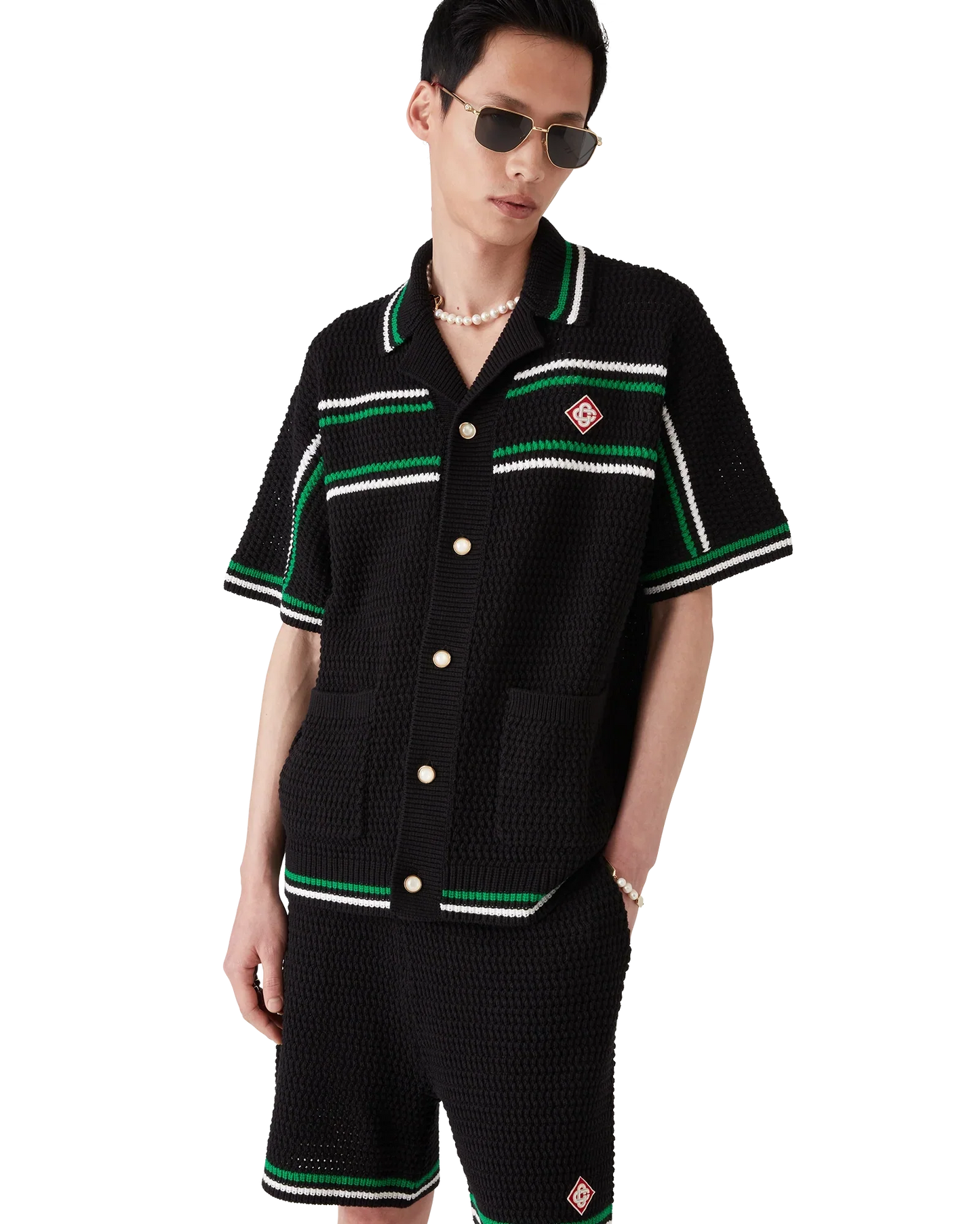 Chemise de tennis en crochet à manches courtes