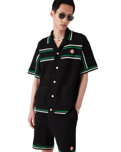 Chemise de tennis en crochet à manches courtes