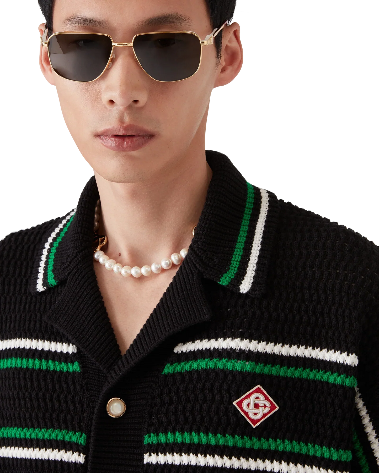 Chemise de tennis en crochet à manches courtes