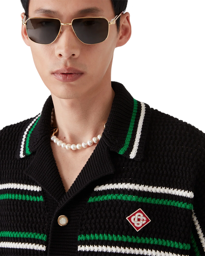 Chemise de tennis en crochet à manches courtes