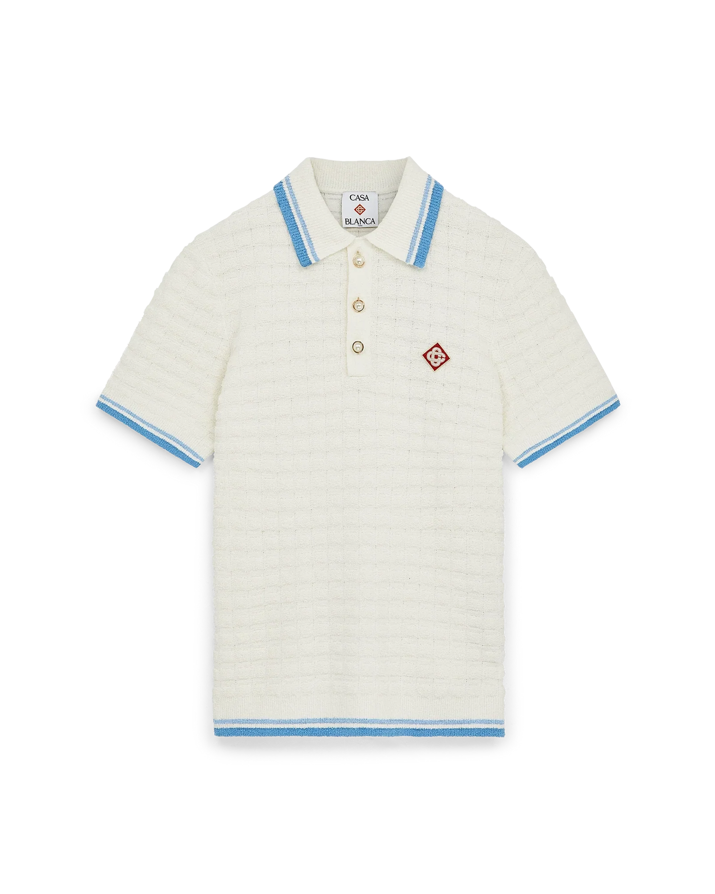 Polo en coton bouclé