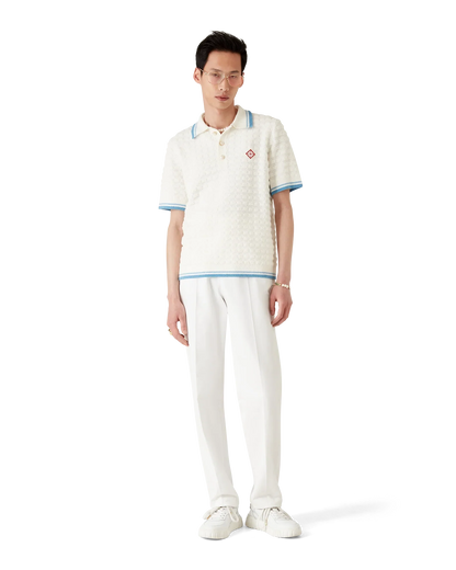 Polo en coton bouclé