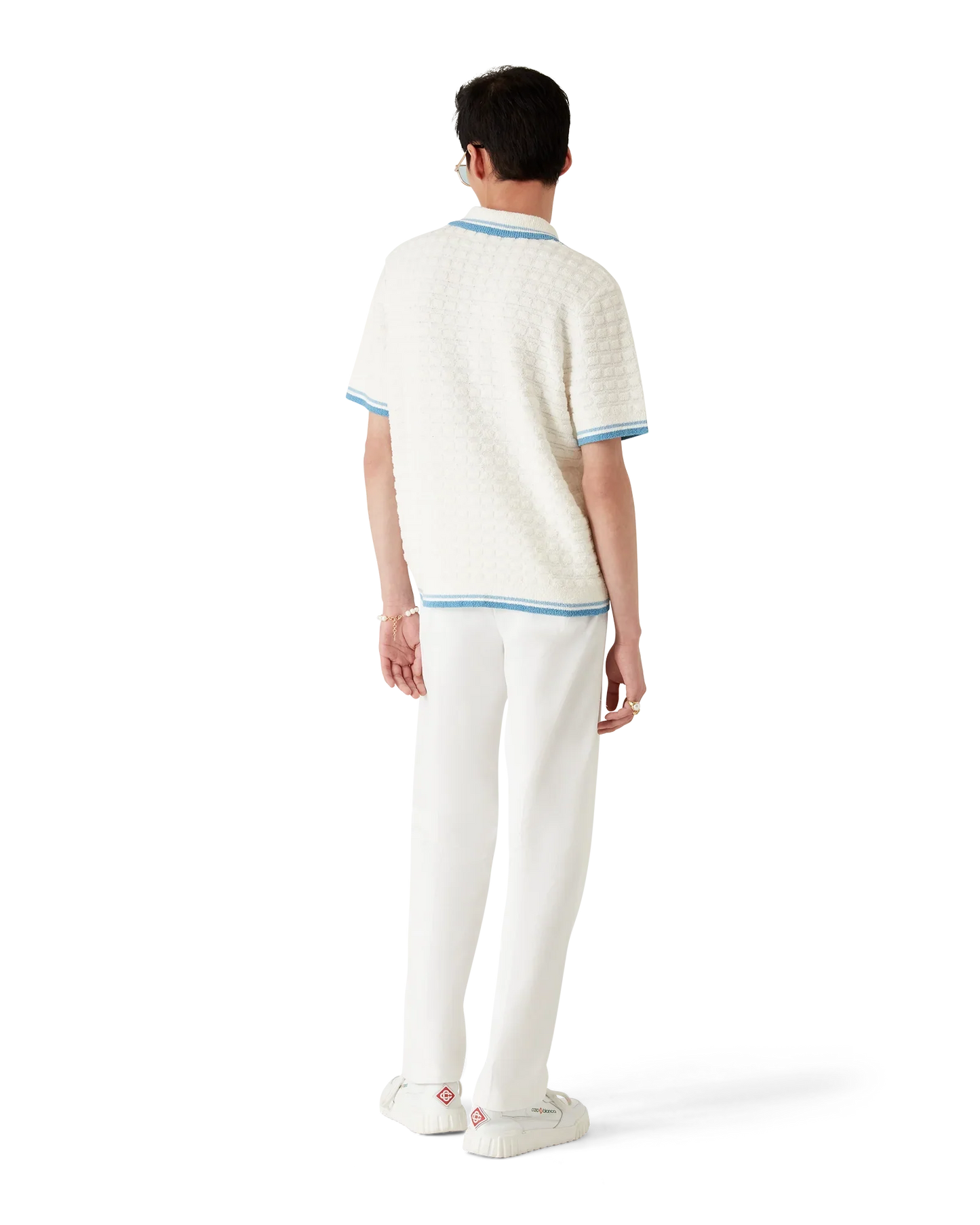 Polo en coton bouclé