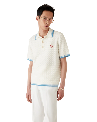 Polo en coton bouclé