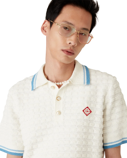 Polo en coton bouclé