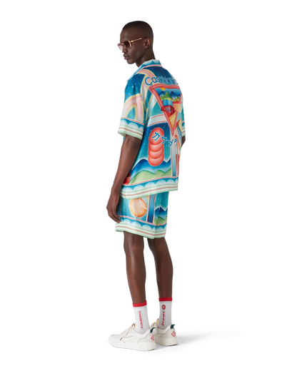 Chemise en soie à manches courtes Galaxy Court