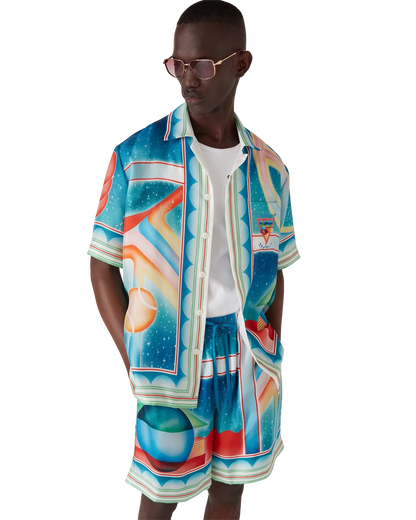 Chemise en soie à manches courtes Galaxy Court