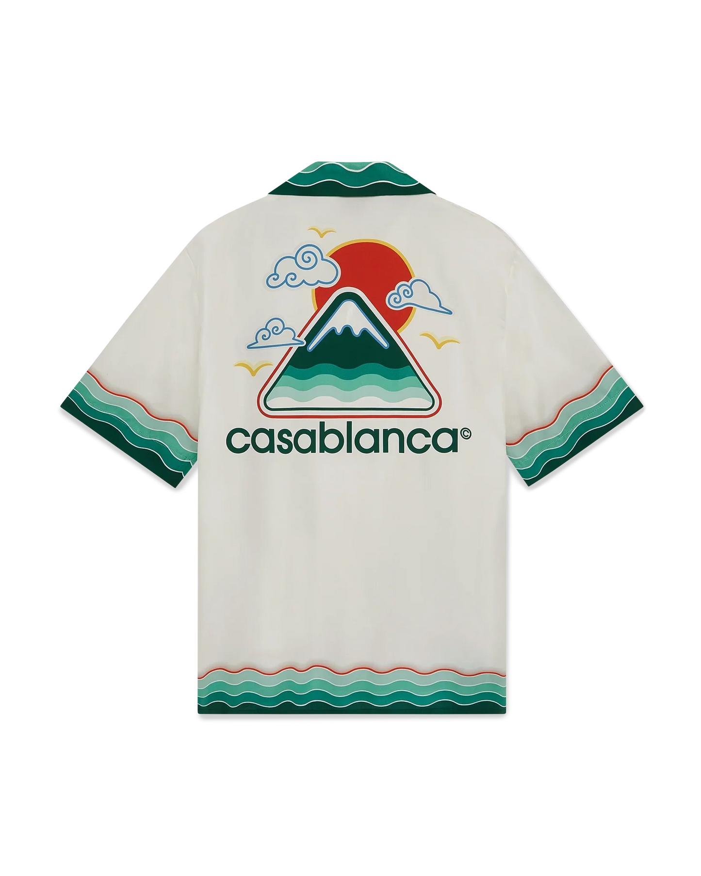 Chemise en Soie Manches Courtes Montagne Ondulée