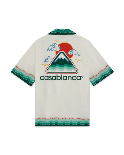 Chemise en Soie Manches Courtes Montagne Ondulée