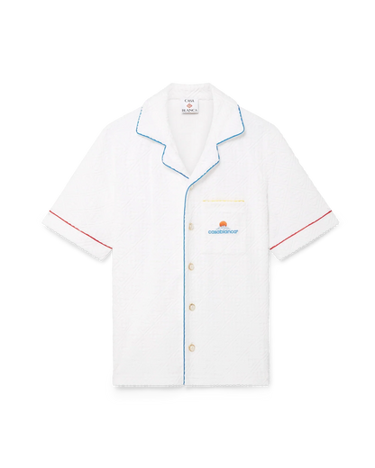 Chemise en tissu éponge à manches courtes en jacquard monogramme