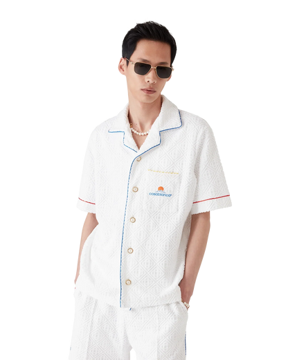 Chemise en tissu éponge à manches courtes en jacquard monogramme