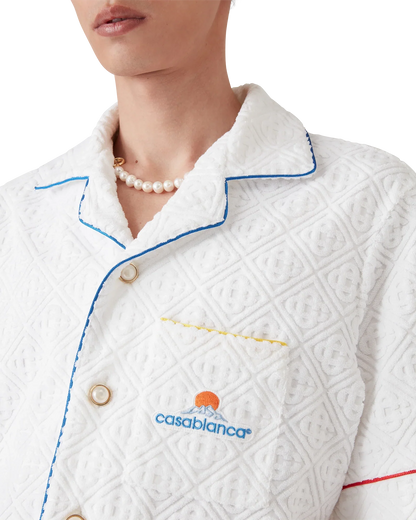 Chemise en tissu éponge à manches courtes en jacquard monogramme