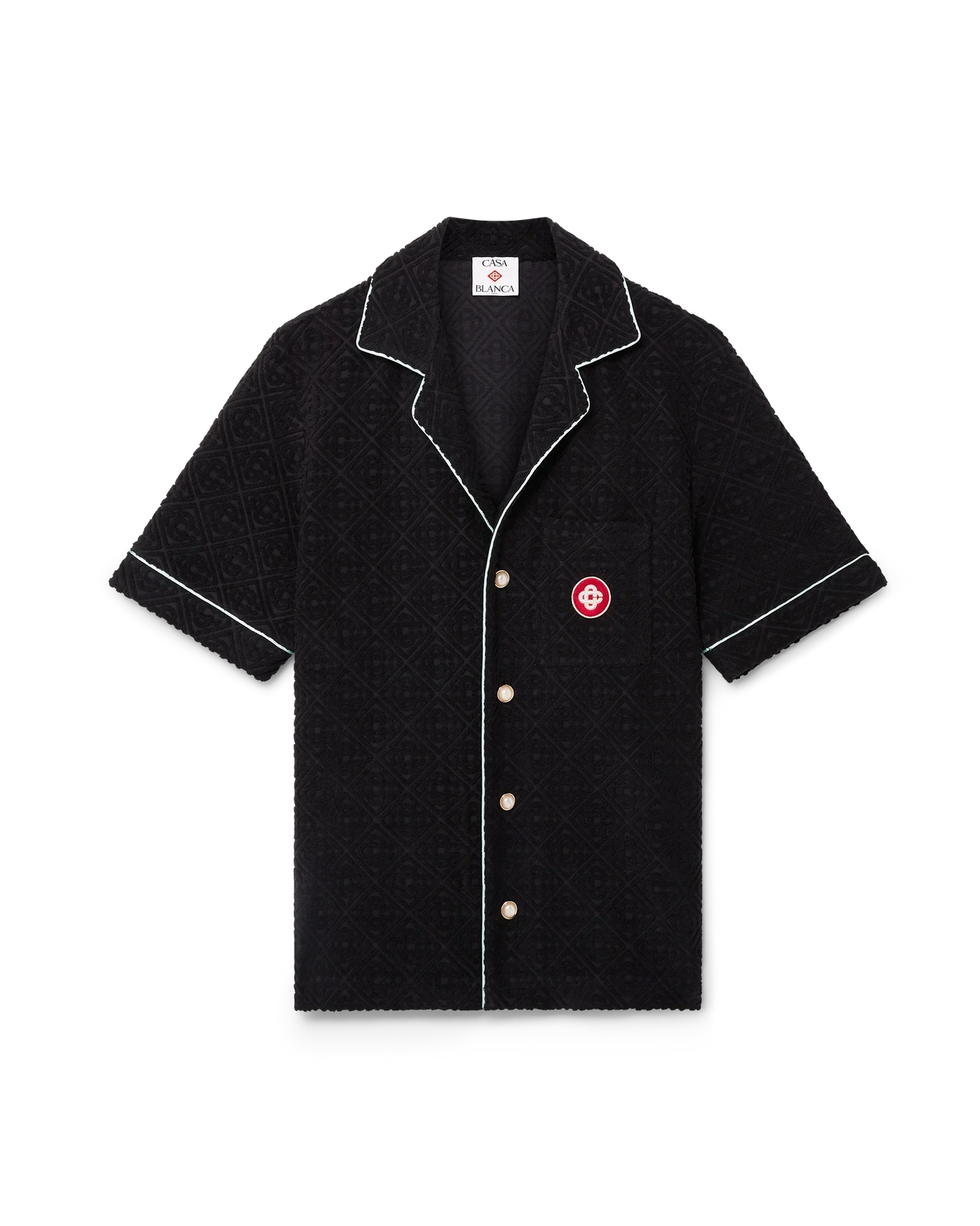 Chemise en tissu éponge à manches courtes en jacquard monogramme