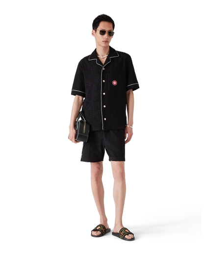 Chemise en tissu éponge à manches courtes en jacquard monogramme