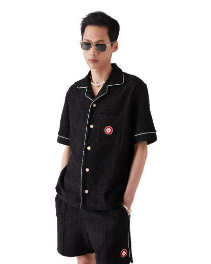 Chemise en tissu éponge à manches courtes en jacquard monogramme