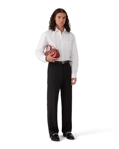 Chemise Oxford en jacquard de coton monogrammé