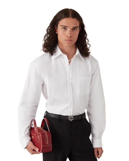 Chemise Oxford en jacquard de coton monogrammé