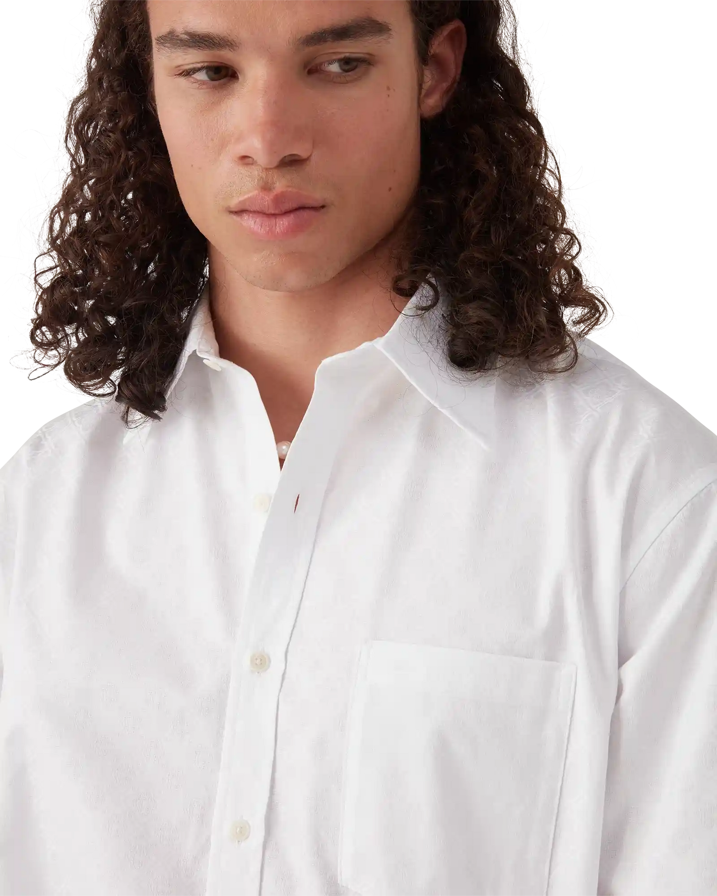 Chemise Oxford en jacquard de coton monogrammé