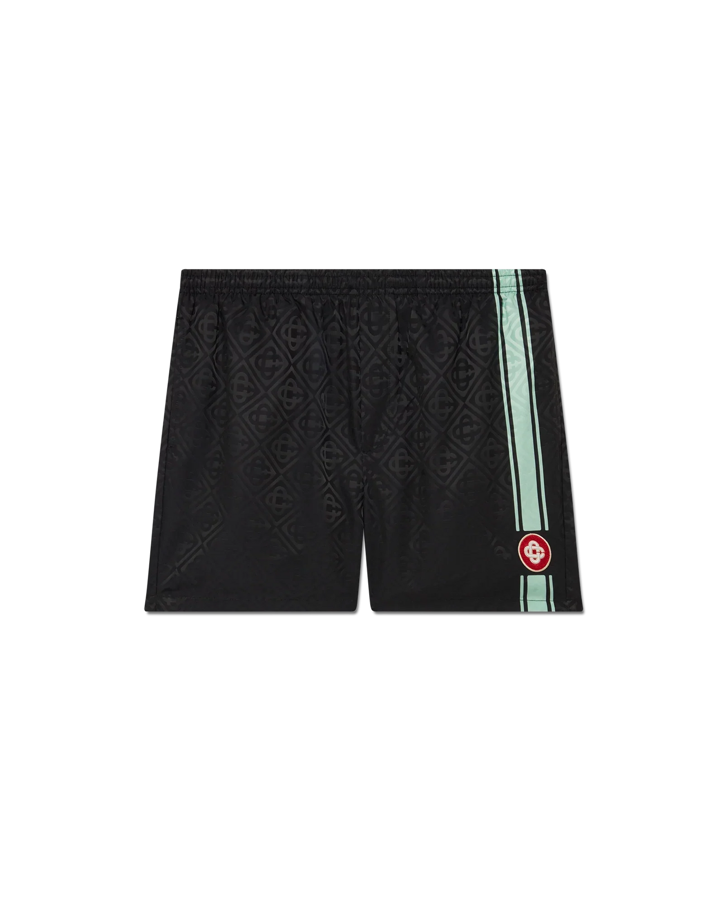 Short de bain à rayures jacquard monogrammées
