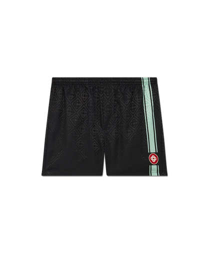 Short de bain à rayures jacquard monogrammées