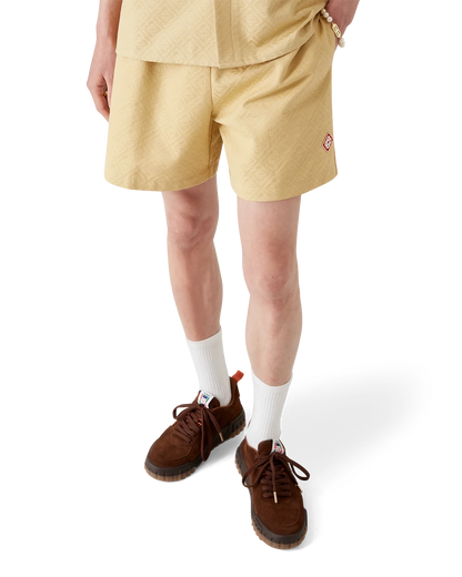 Short en jacquard de coton monogrammé