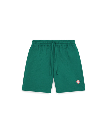 Short en jacquard de coton à monogramme