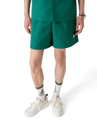 Short en jacquard de coton à monogramme