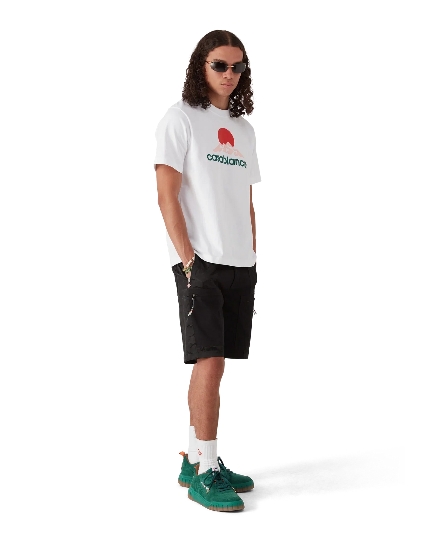 Shorts cargo de montagne en nylon camouflage