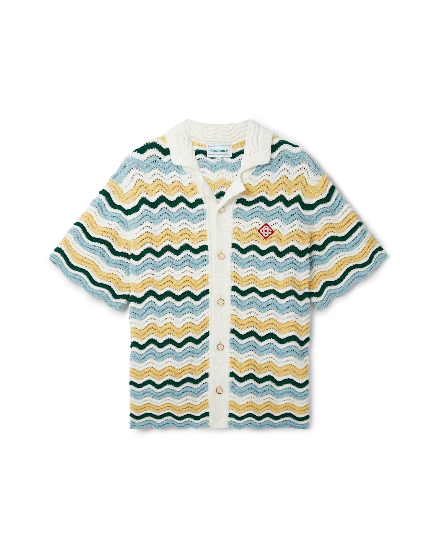 Chemise bouclette à manches courtes et motif ondulé