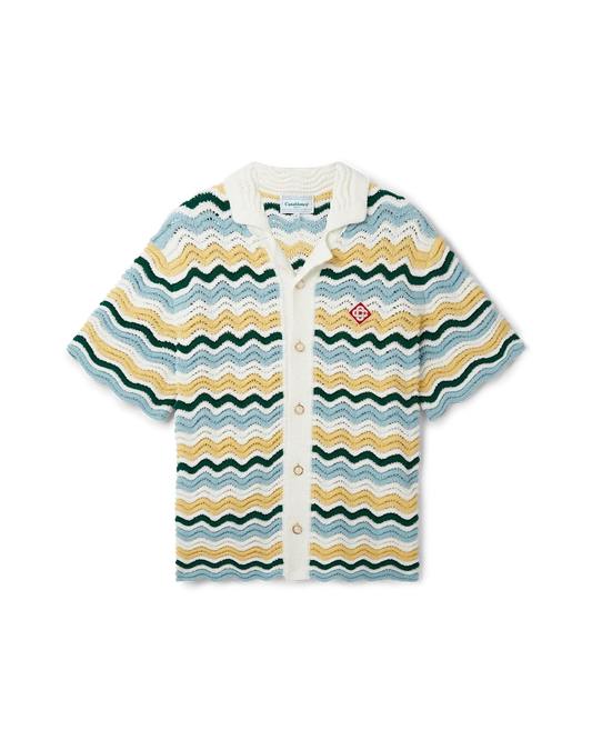 Wavy Short Sleeve Boucle Shirt