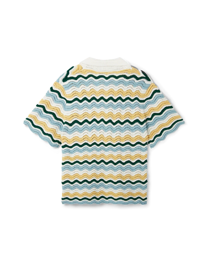 Chemise bouclette à manches courtes et motif ondulé