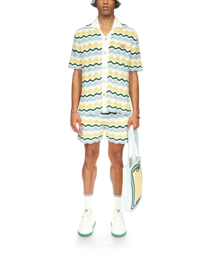 Chemise bouclette à manches courtes et motif ondulé