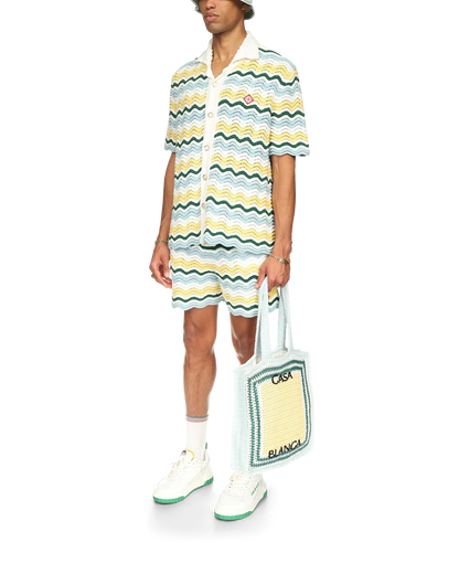 Chemise bouclette à manches courtes et motif ondulé