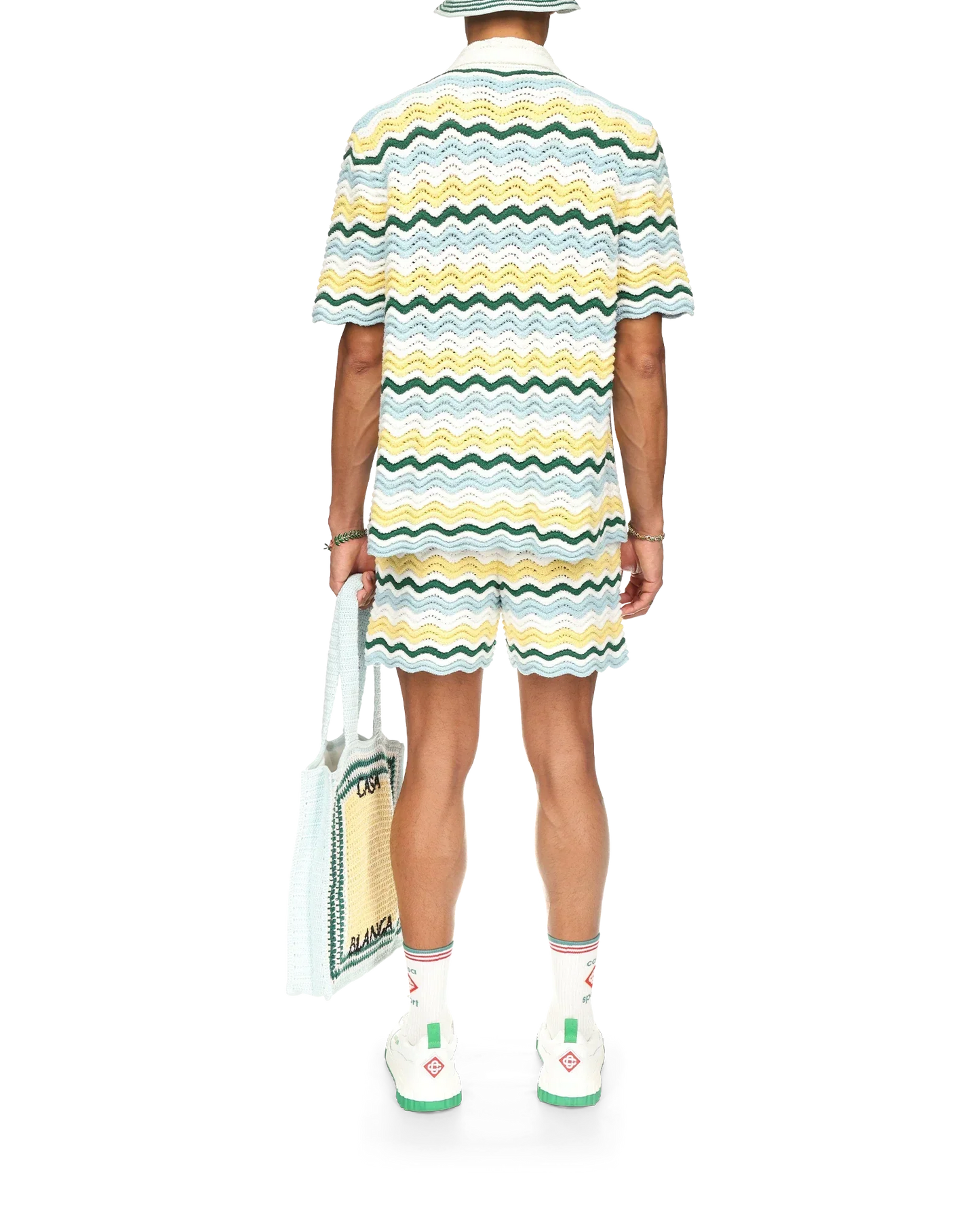 Chemise bouclette à manches courtes et motif ondulé