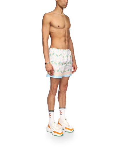 Maillot de bain de type short de bain avec imprimé ping-pong