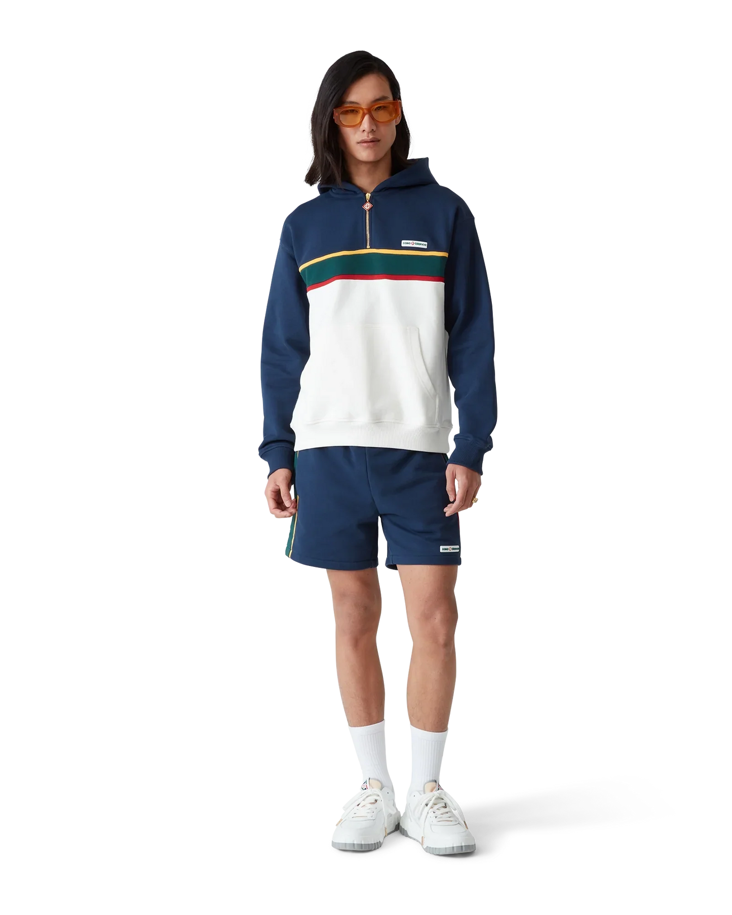 Sweat-shirt à capuche zippé color-block