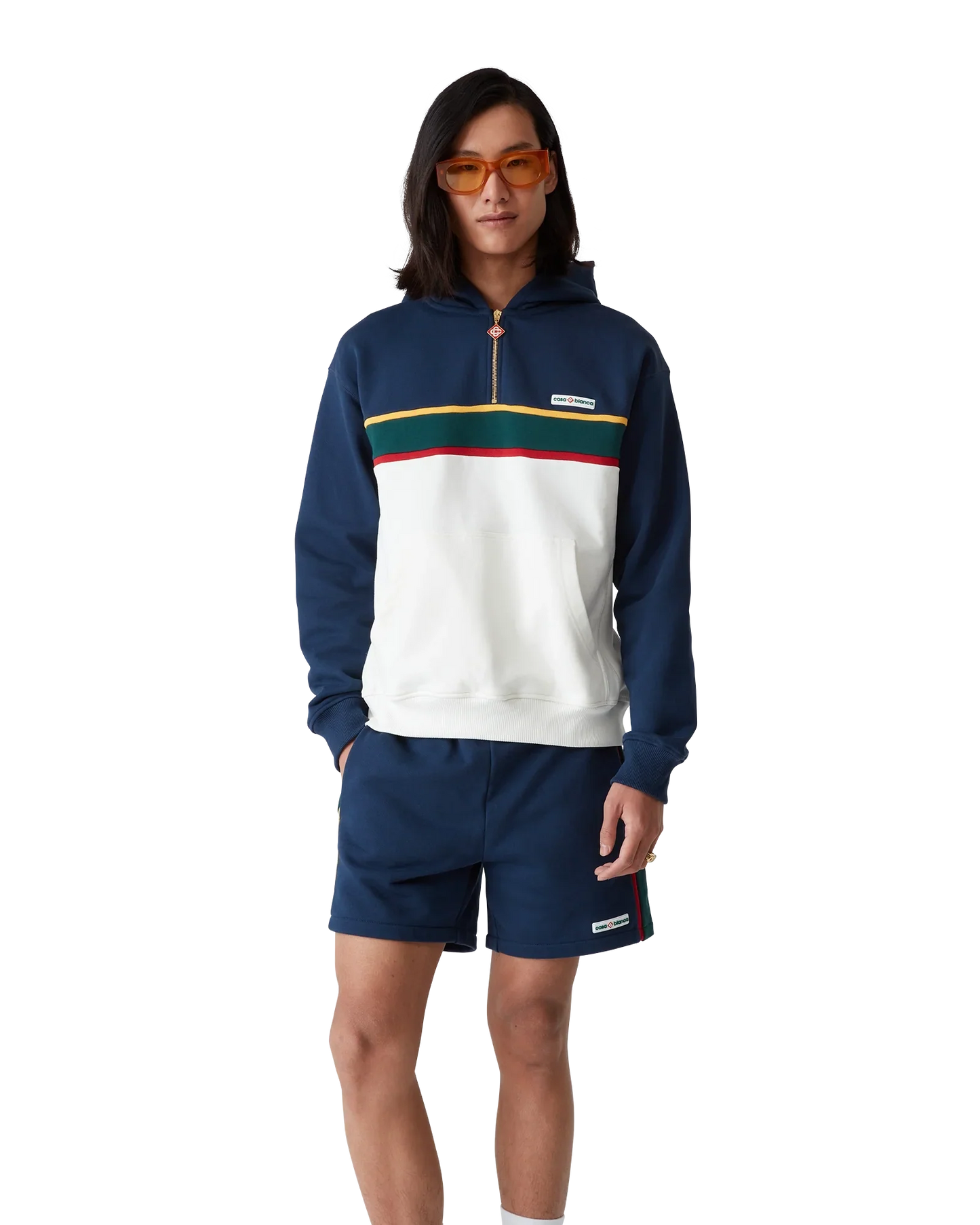 Sweat-shirt à capuche zippé color-block