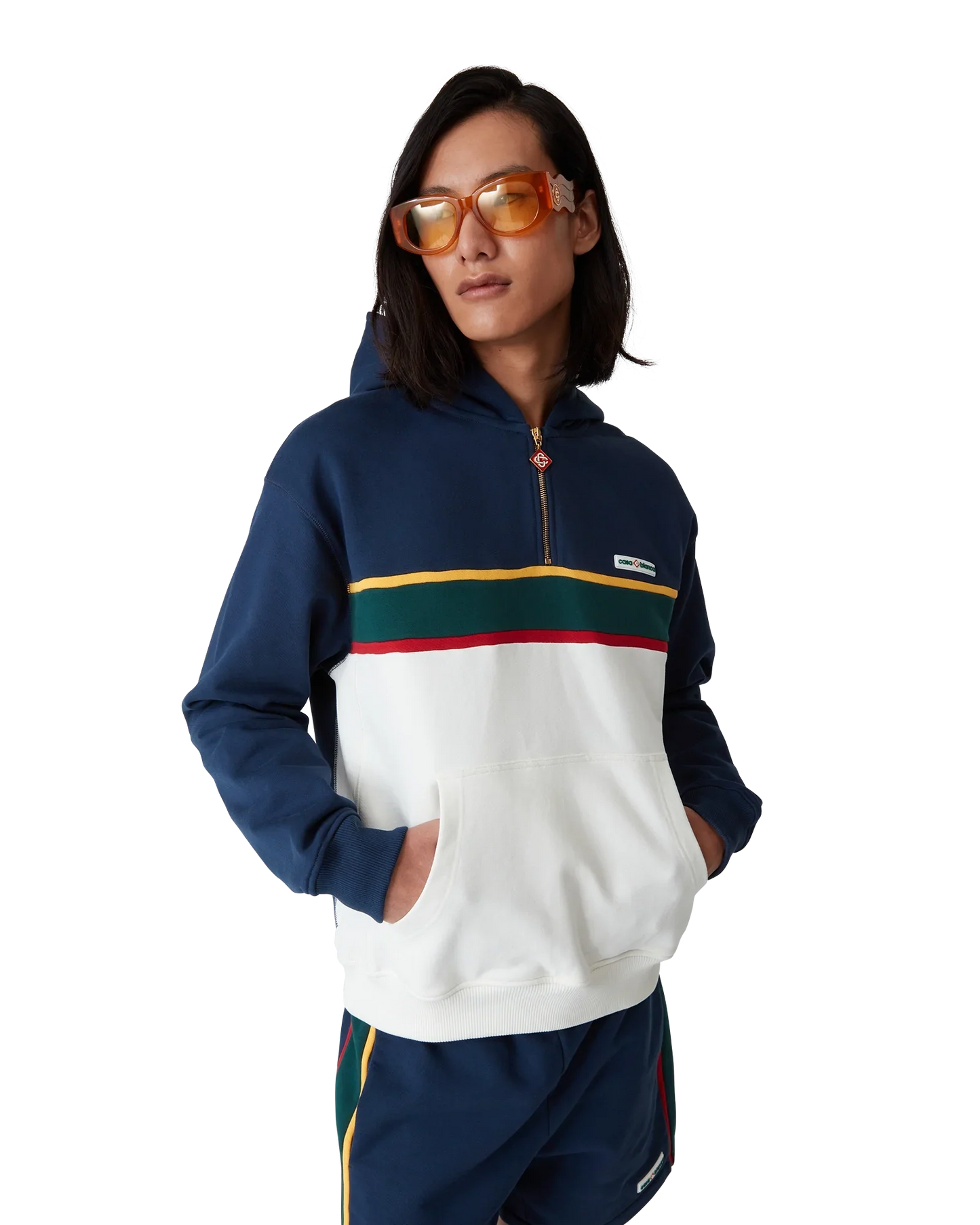 Sweat-shirt à capuche zippé color-block