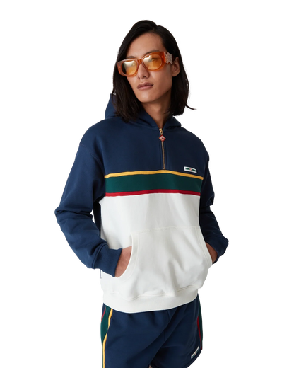 Sweat-shirt à capuche zippé color-block