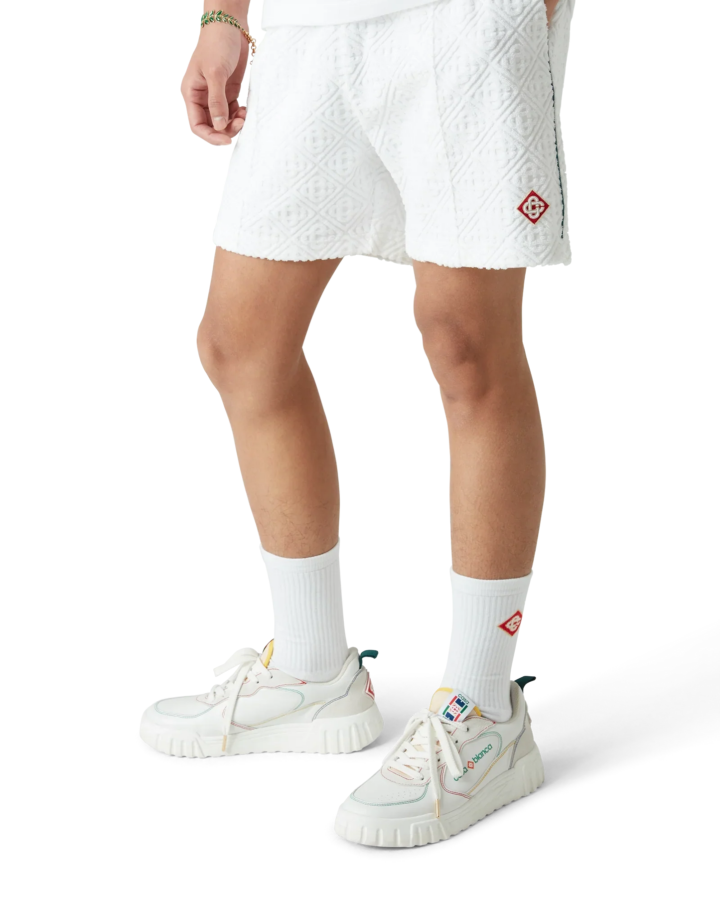 Shorts en tissu éponge monogrammé