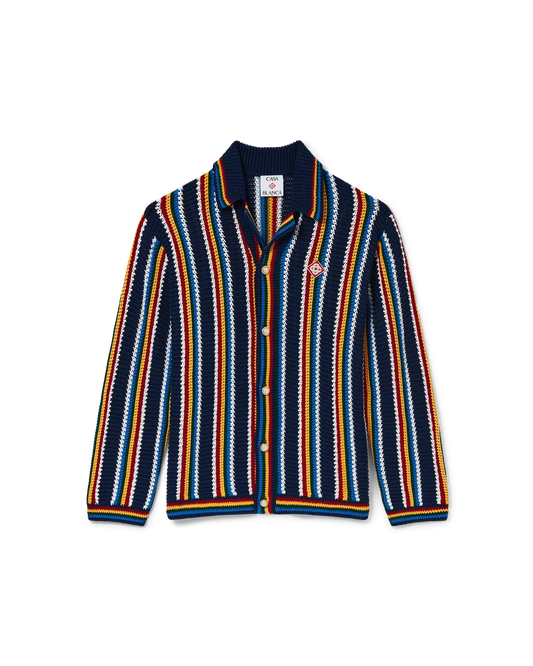 Crochet Long Sleeve Stripe Shirt